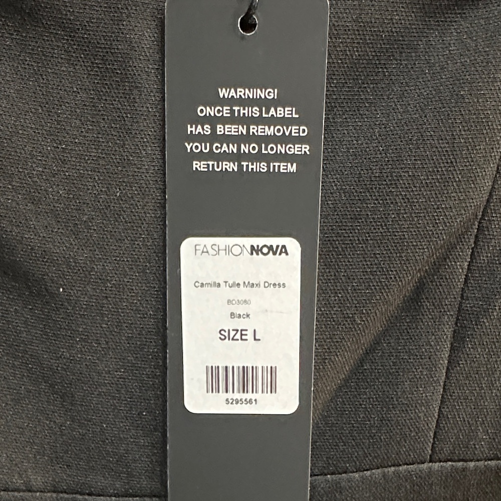 NWT FASHION NOVA Elegant Black Ruffled Dress - Picture 6 of 6